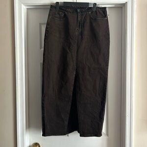 NWOT Wild Fable Black/Brown Long Denim Skirt